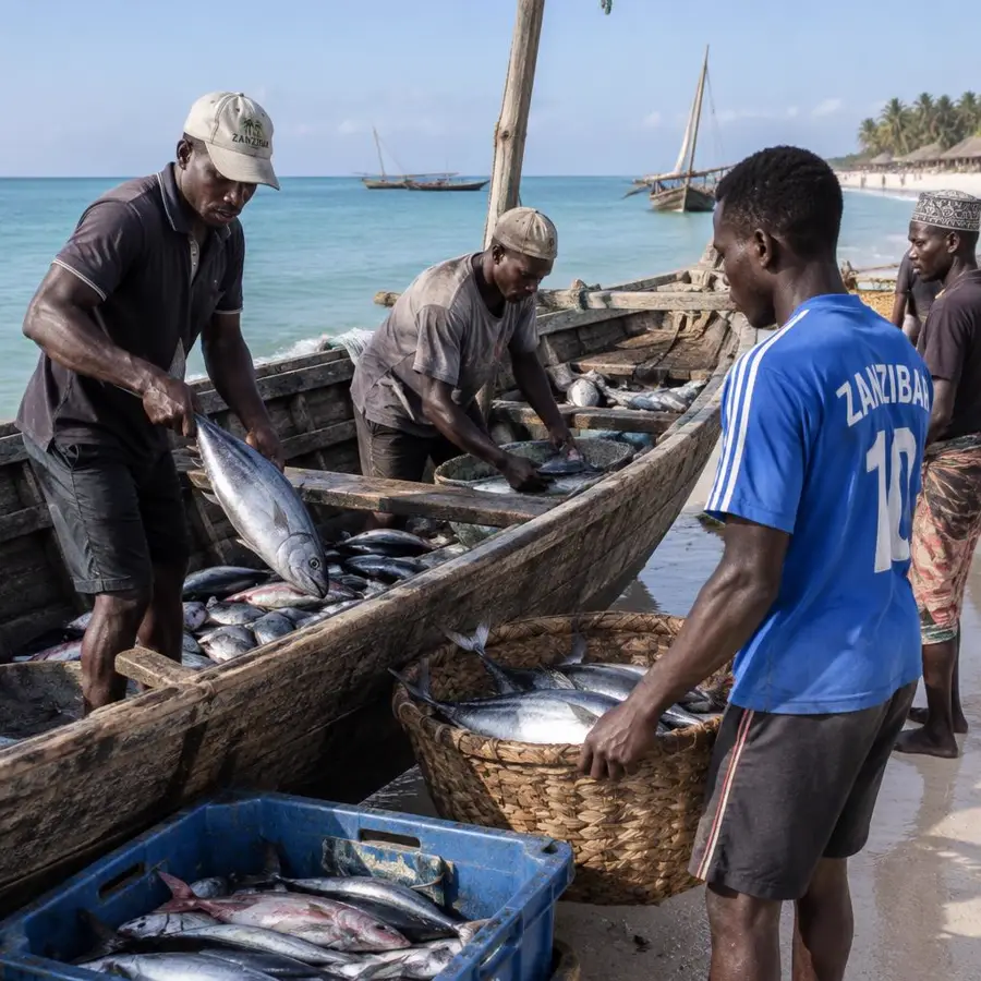 Local fishermen unloading the catch
